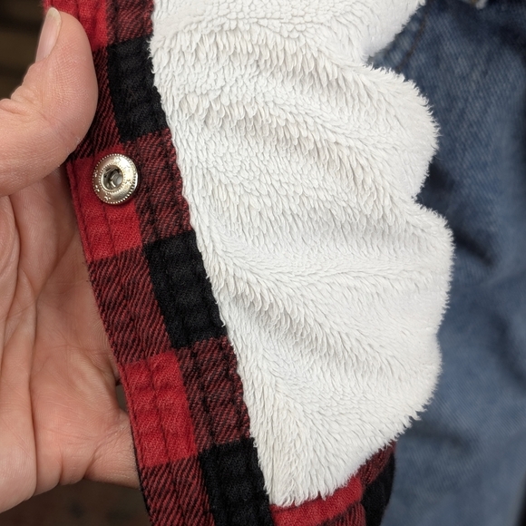 BC Clothing Womens Buffalo Plaid Lined Pearl Snap Shirt, Size Medium - Picture 7 of 9